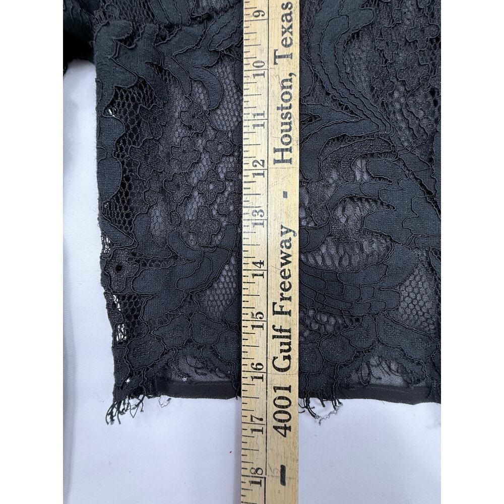 Peach Women’s black semi sheer lace bell sleeves blouse top - size medium - Picture 8 of 10